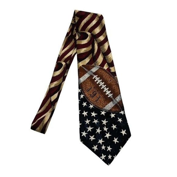 Van Heusen Other - Van Heusen Americana Football Tie USA Flag Stars Stripes Novelty Mens Necktie